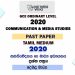 2020 O/L Communication And Media Studies Past Paper | Tamil Medium