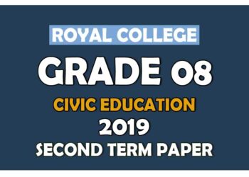 Royal College Grade 08 Civic Education Second Term Paper English Medium