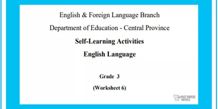 Grade 03 English Language - Playing Is Fun