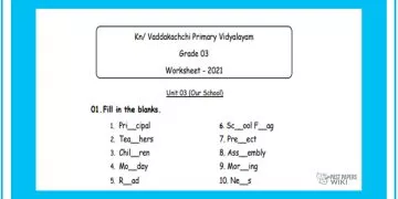 Grade 03 English Language - Our School