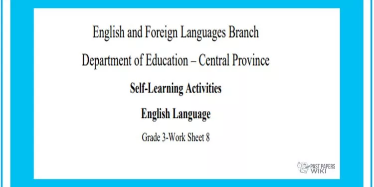 Grade 03 English Language - Worksheet 08