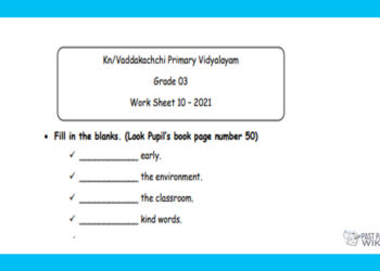 Grade 03 English Language - Worksheet 10