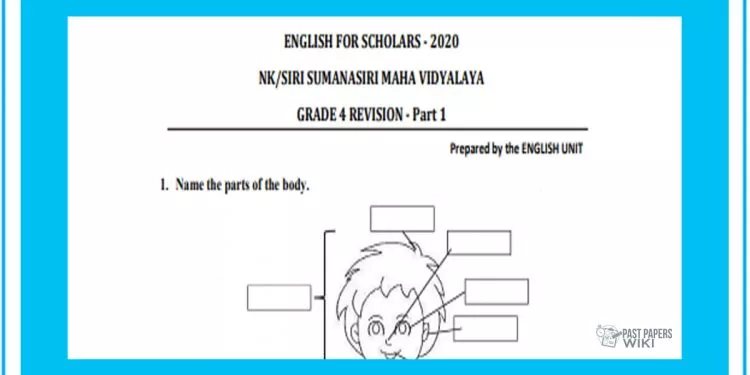 Grade 04 English Language - Revision Part 01