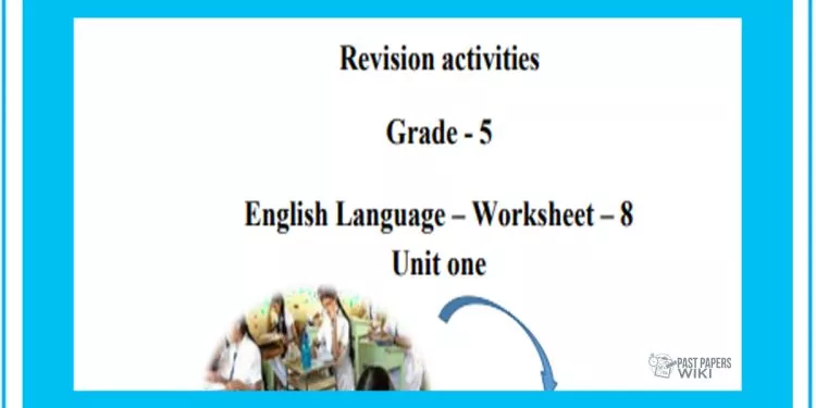 Grade 05 English Language - Worksheet 08