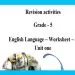 Grade 05 English Language - Worksheet 08