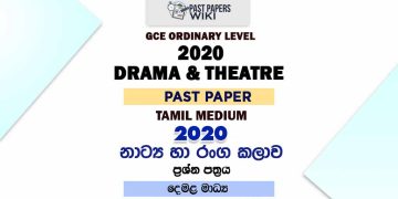 2020 O/L Drama And Theatre Past Paper | Tamil Medium