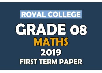 Royal College Grade 08 Mathematics First Term Paper | English Medium