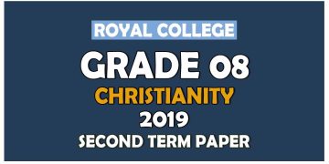 Royal College Grade 08 Christianity Second Term Paper Sinhala Medium