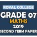 Royal College Grade 07 Mathematics Second Term Paper English Medium