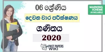 Grade 06 Mathematics Second Term Test Paper with Answers 2020