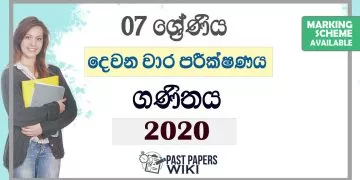 Grade 07 Mathematics Second Term Test Paper with Answers 2020
