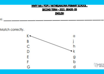 Grade 03 English Language 2021 2nd Term Paper