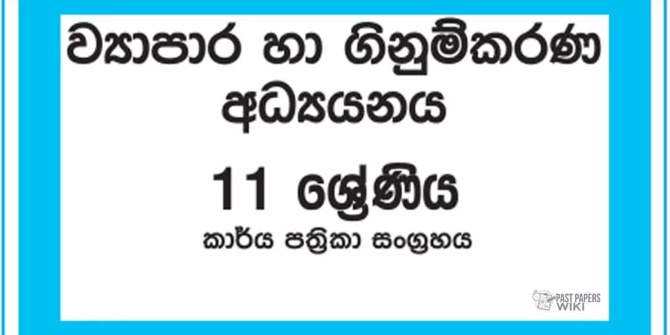 Grade 11 Accounting Workbook with Unit Test Papers(Sinhala Medium)