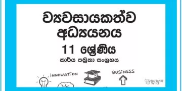Grade 11 Entrepreneurship Studies Workbook with Unit Test Papers(Sinhala Medium)