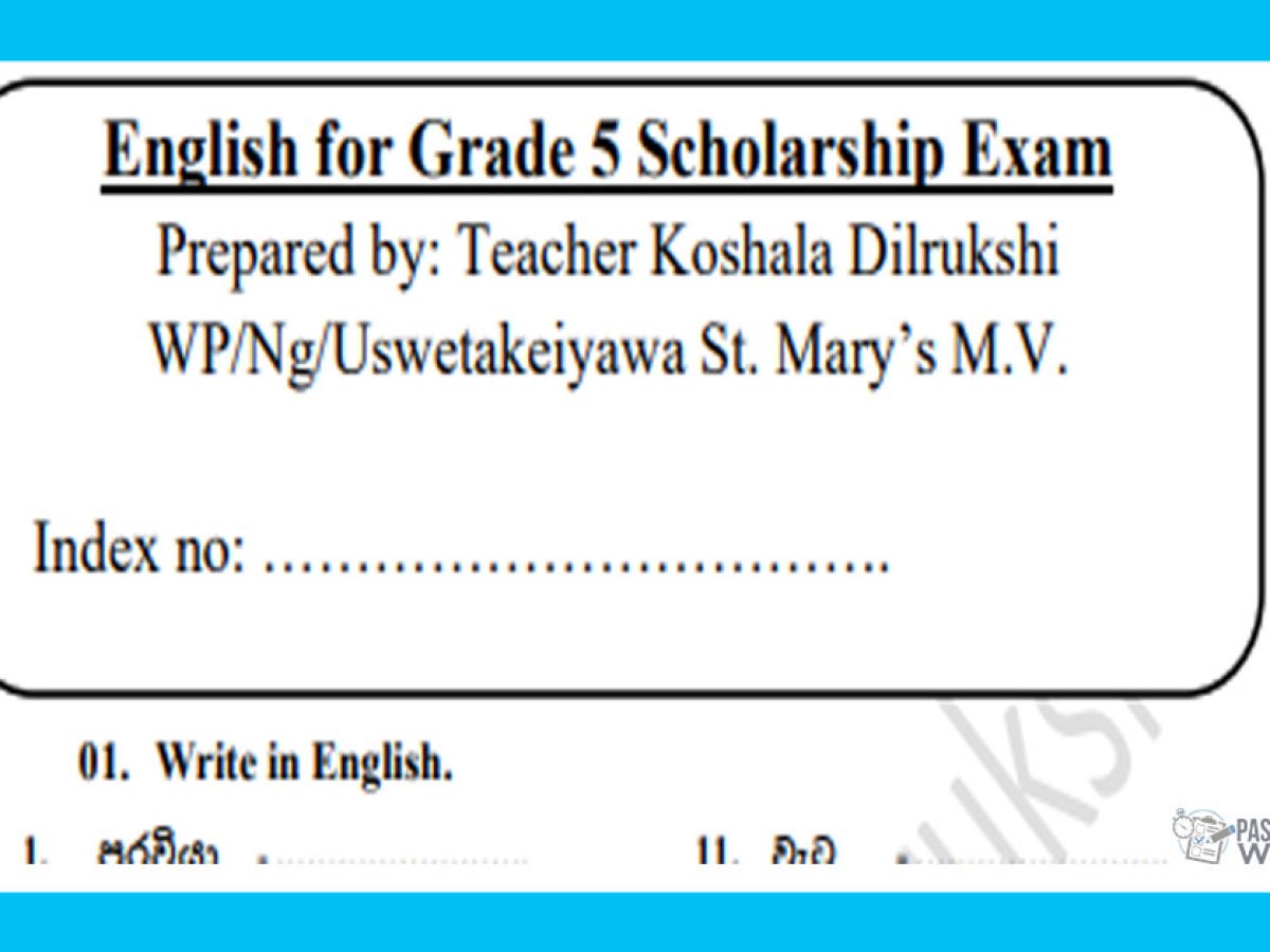 grade 05 english language past papers wiki