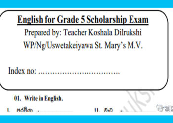 Grade 05 English Language - Scholarship Exam Test Paper