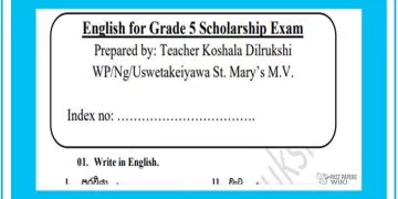 Grade 05 English Language - Scholarship Exam Test Paper