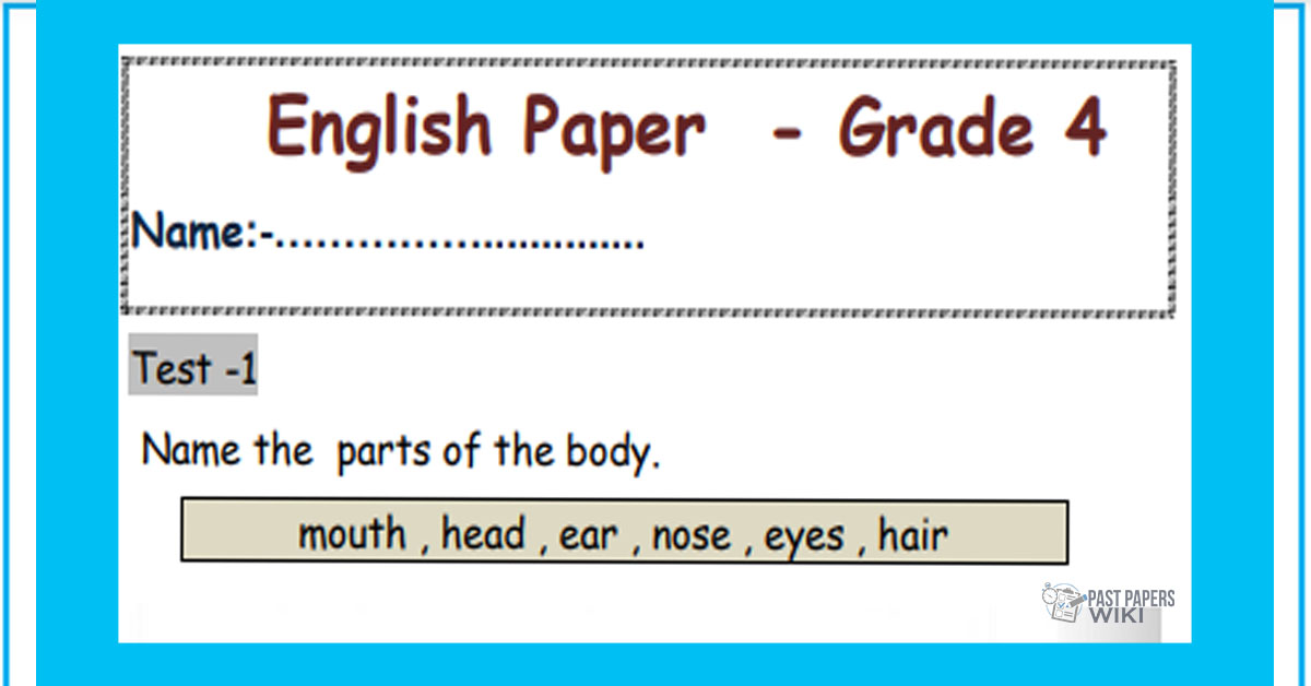 Grade 04 English Language - Model Paper 01