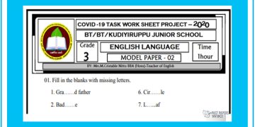 Grade 03 English Language - Model Paper 02