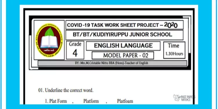 Grade 04 English Language - Model Paper 02