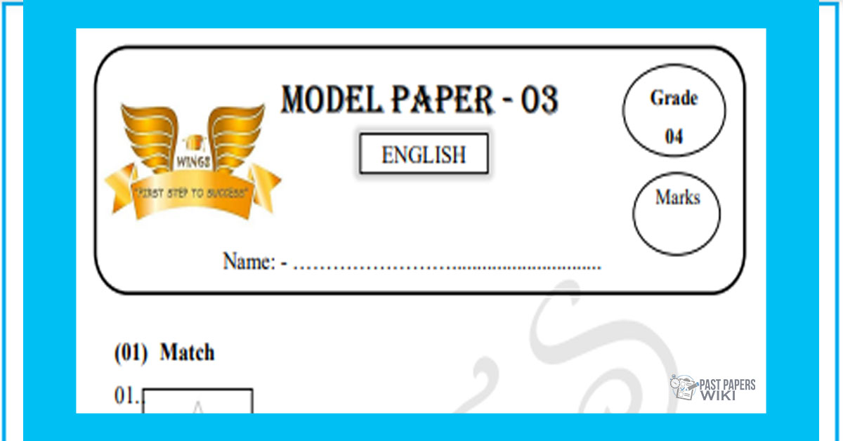 Grade 04 English Language - Model Paper 03