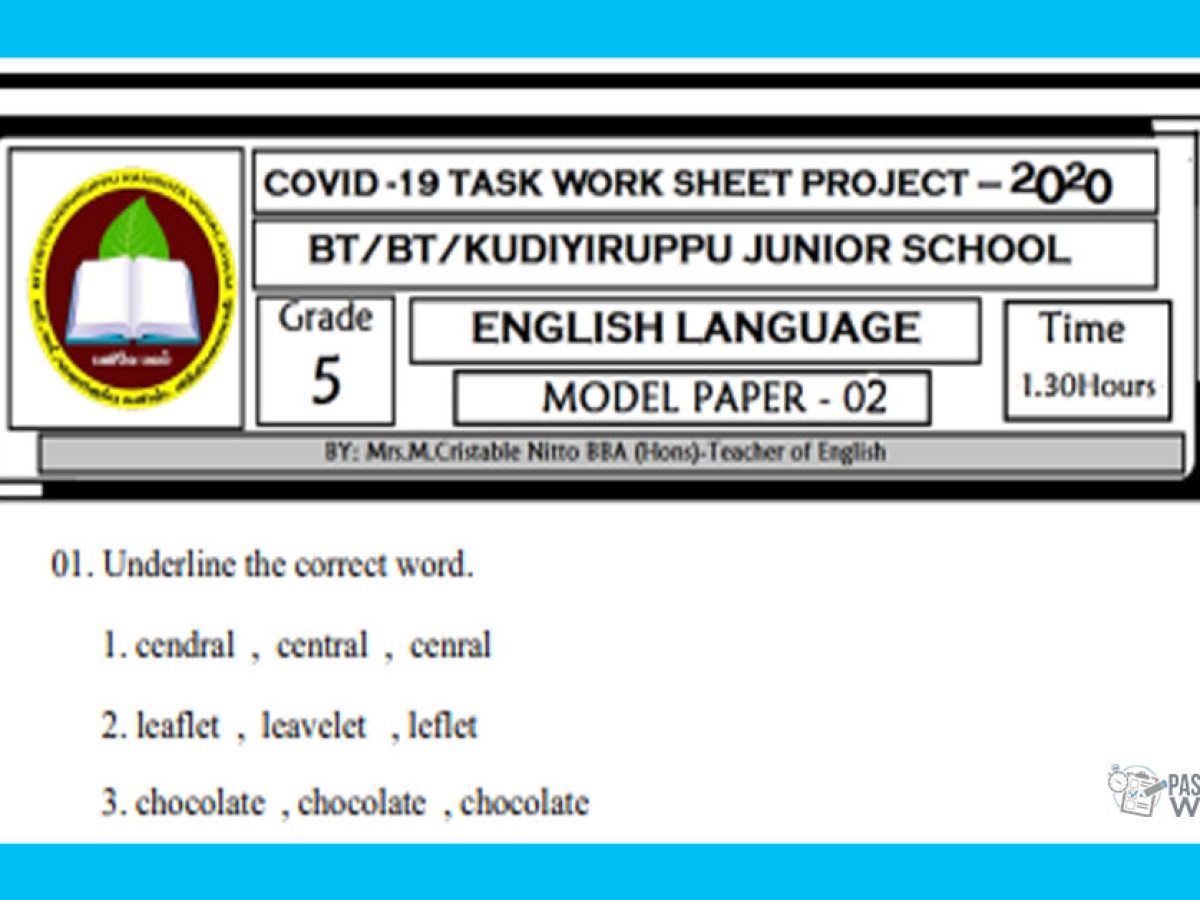 grade 05 english language past papers wiki