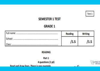 Grade 01 English Language - Semester Test