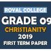 Royal College Grade 09 Christianity First Term Paper | Sinhala Medium