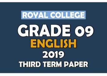 Royal College Grade 09 English Third Term Paper