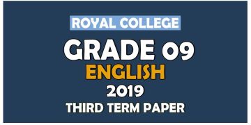 Royal College Grade 09 English Third Term Paper