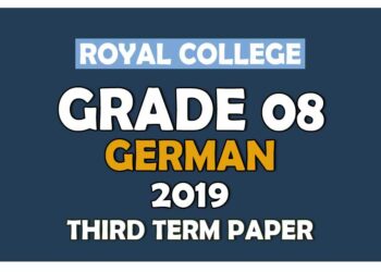 Royal College Grade 08 German Third Term Paper