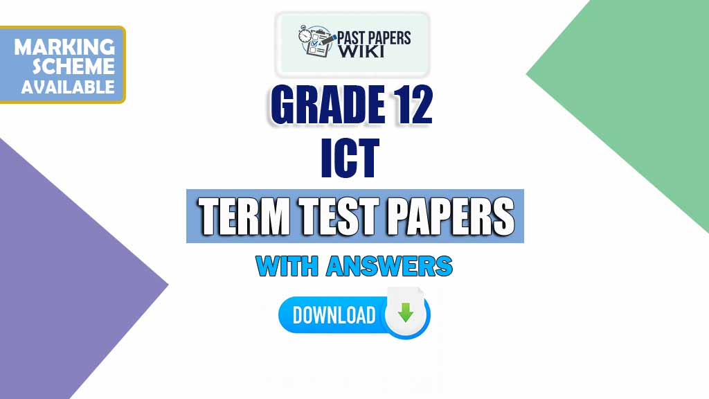 Grade 12 Information And Communication Technology (ICT) Term Test Papers
