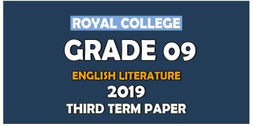 Royal College Grade 09 English Literature Third Term Paper