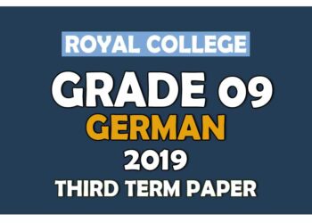 Royal College Grade 09 German Third Term Paper