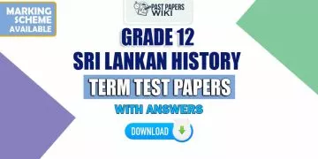 Grade 12 Sri Lankan History Term Test Papers