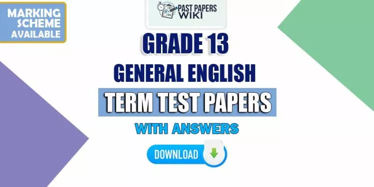 Grade 13 General English Term Test Papers