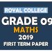 Royal College Grade 09 Mathematics First Term Paper | English Medium