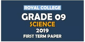 Royal College Grade 09 Science First Term Paper | English Medium