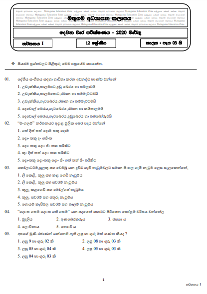 Grade 12 Dancing Second Term Test Paper with Answers 2020
