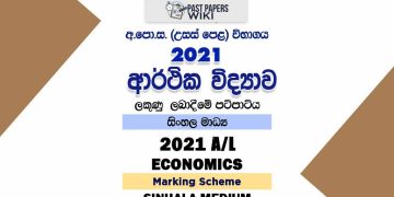 2021 A/L Economics Marking Scheme | Sinhala Medium