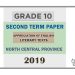 Grade 10 Appreciation Of English Literary Texts 2nd Term Test Paper with Answers 2019 - English Medium | North Central Province