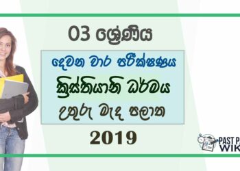 Grade 03 Christianity 2nd Term Test Paper 2019 - Sinhala Medium | North Central Province