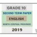 Grade 10 English Language 2nd Term Test Paper with Answers 2019 | North Central Province