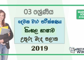 Grade 03 Sinhala 2nd Term Test Paper With Answers 2019 - | North Central Province