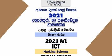 2021 A/L ICT Marking Scheme | Sinhala Medium