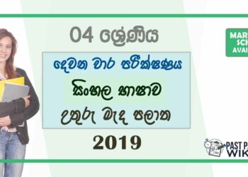 Grade 04 Sinhala 2nd Term Test Paper With Answers 2019 - | North Central Province