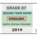 Grade 07 English Language 2nd Term Test Paper 2019 | North Central Province