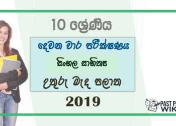 Grade 10 Sinhala Literature 2nd Term Test Paper 2019 | North Central Province