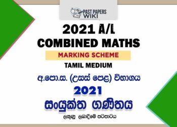 2021 AL Combined Maths Marking Scheme Tamil Medium