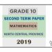 Grade 10 Mathematics 2nd Term Test Paper 2019 - English Medium | North Central Province